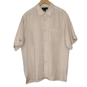 Toscano Linen Men's Front Bottom Down Shirt